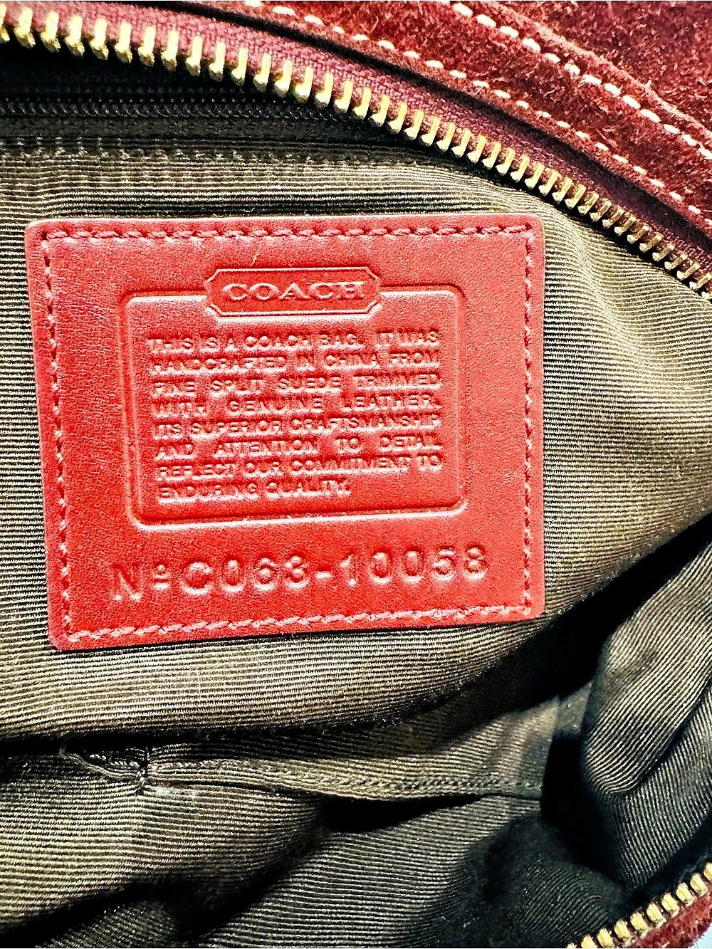 Y2K Coach Soho Suede Hobo Red Shoulder Bag - Picture 8 of 9